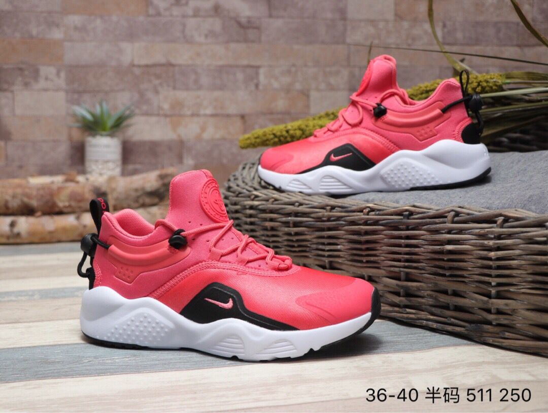 Women Nike Air Huarache VIII Pink Black White Shoes - Click Image to Close